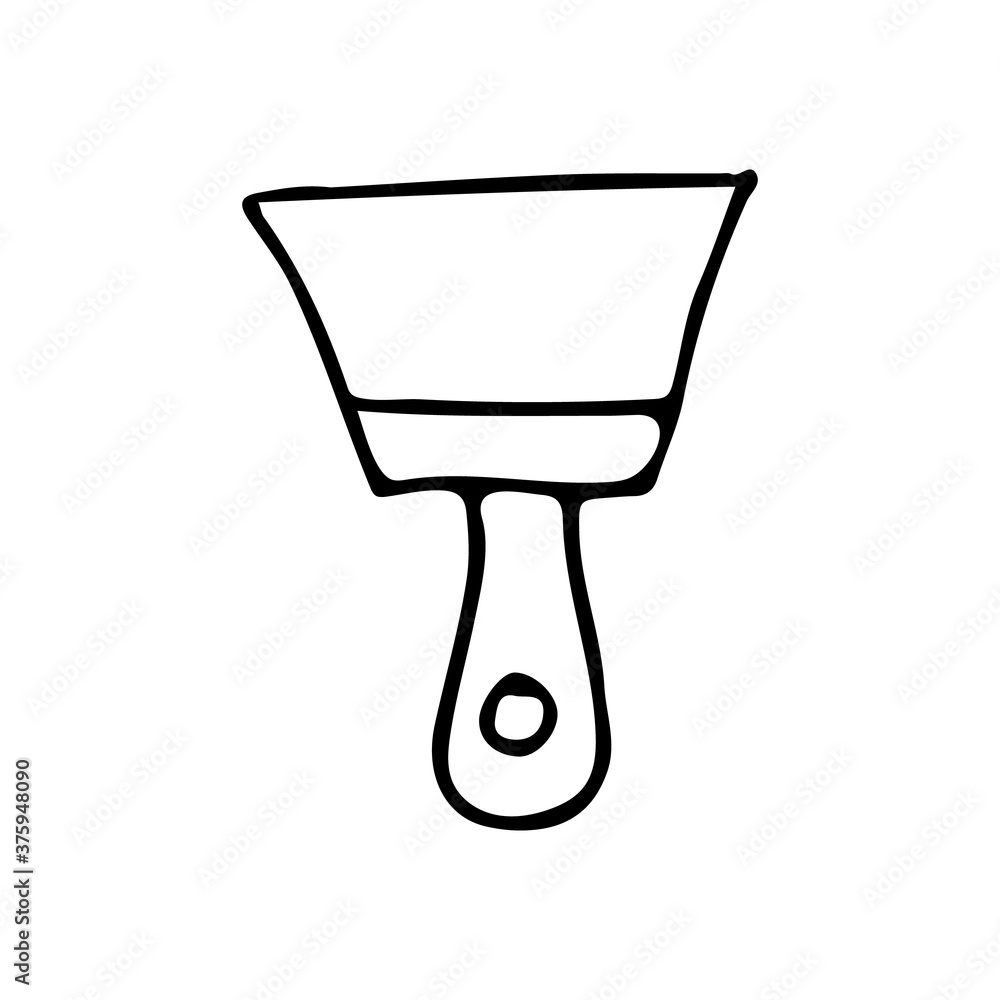 Putty knife doodle illustration. Hand drawn putty knife icon in vector. Doodle putty knife icon in vector Putty knife doodle illustration. Hand drawn putty knife icon in vector. Doodle putty knife icon in vector