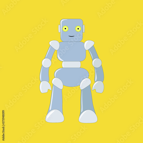 Vector image of a humanoid robot. Android robot. Steel robot.
