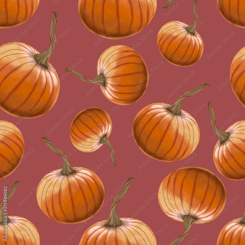seamless pattern with watercolor pumpkins seamless pattern with watercolor pumpkins