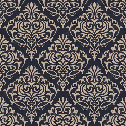 Damask seamless pattern background. Classical luxury ornament wallpaper
