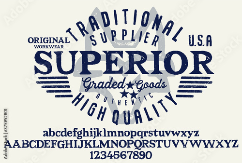 Craft retro vintage typeface design. Youth fashion type.