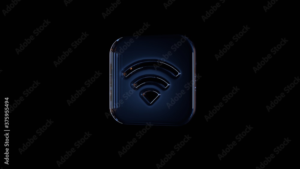 3d rendering glass icon of signal app isolated on black with reflection 3d rendering glass icon of signal app isolated on black with reflection