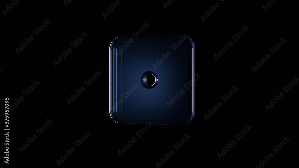 3d rendering glass symbol of dice one isolated on black with reflection 3d rendering glass symbol of dice one isolated on black with reflection