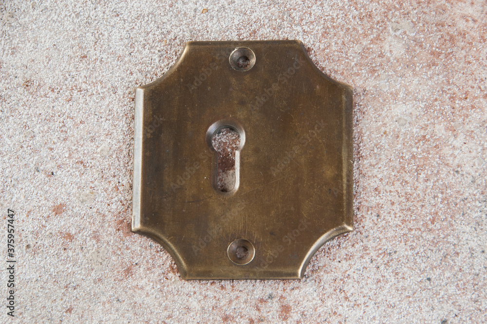 Antique brass key hole cover