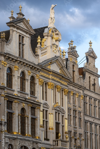 details of the guildhall house Maison de la Chaloupe d'Or in Brussels, Belgium