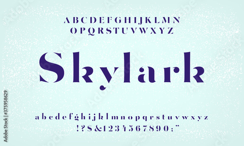 Skylark elegant alphabet, ideal for fashion design and luxury boutique graphics.