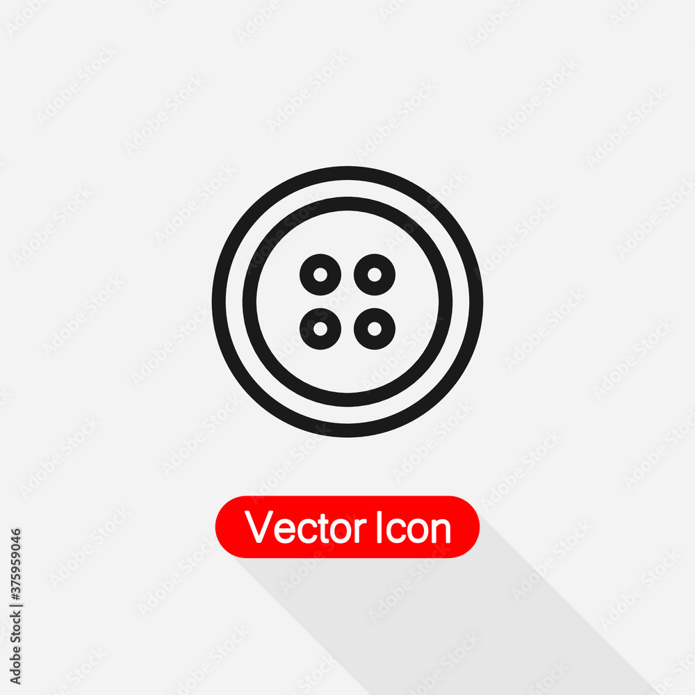 Clothes Button Vector Icon Vector Illustration Eps10