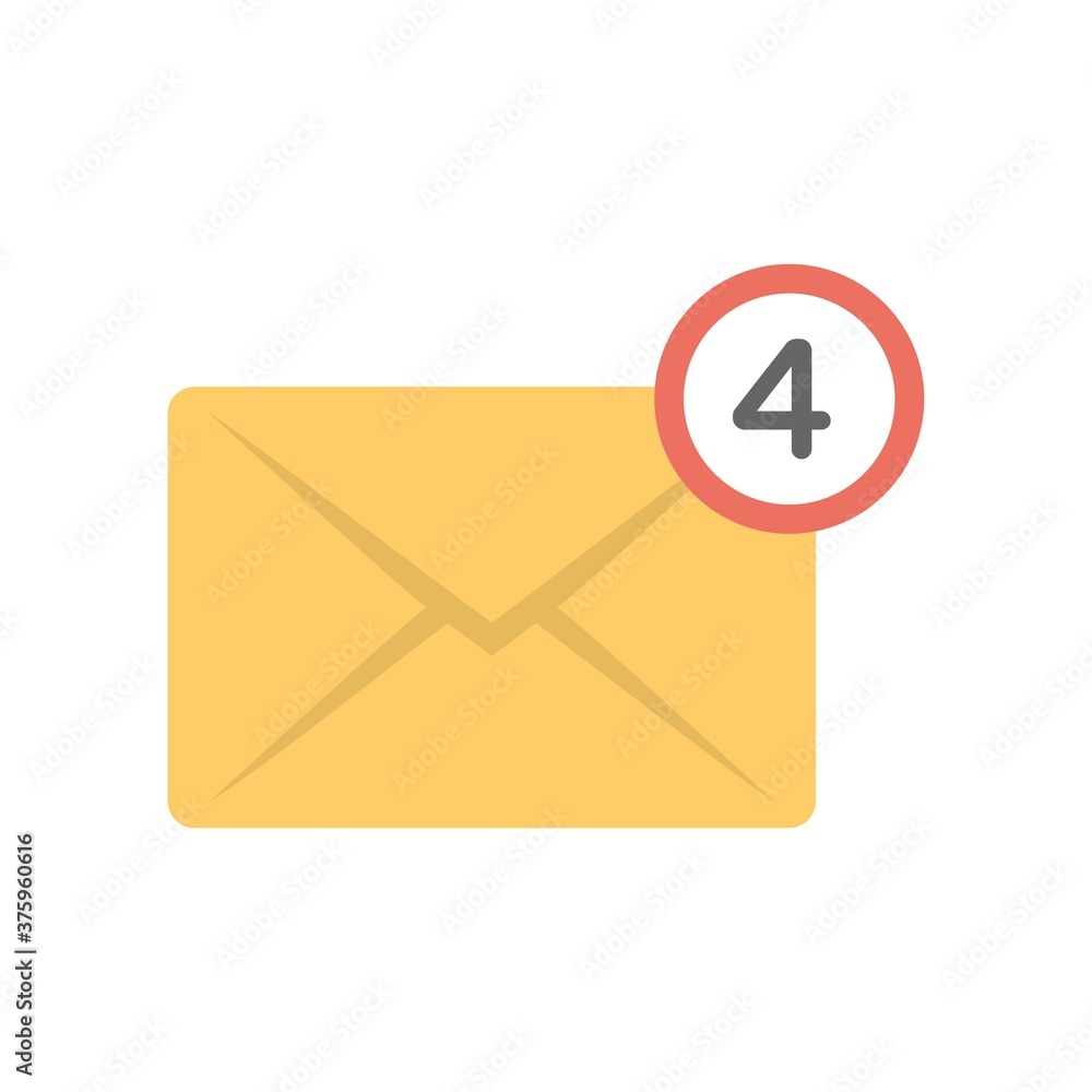Incoming email notification icon - vector illustration. New message sign. Incoming email notification icon - vector illustration. New message sign.
