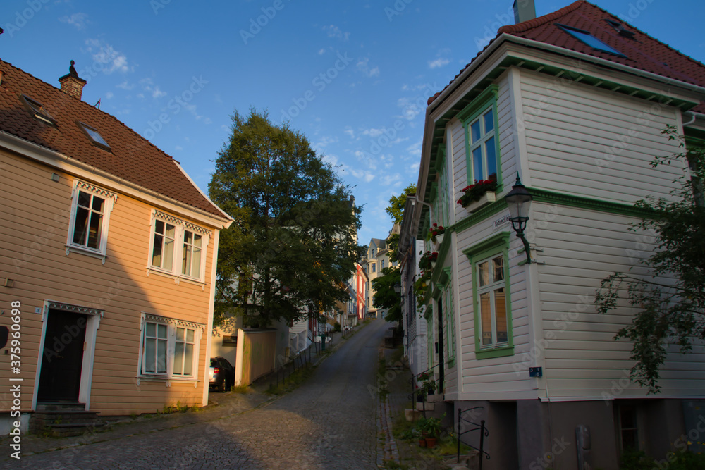 Bergen, Norway. Beautiful, old Norwegian wooden houses