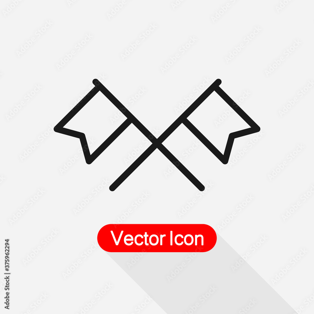 Crossed Flags Icon Vector Illustration Eps10 Crossed Flags Icon Vector Illustration Eps10
