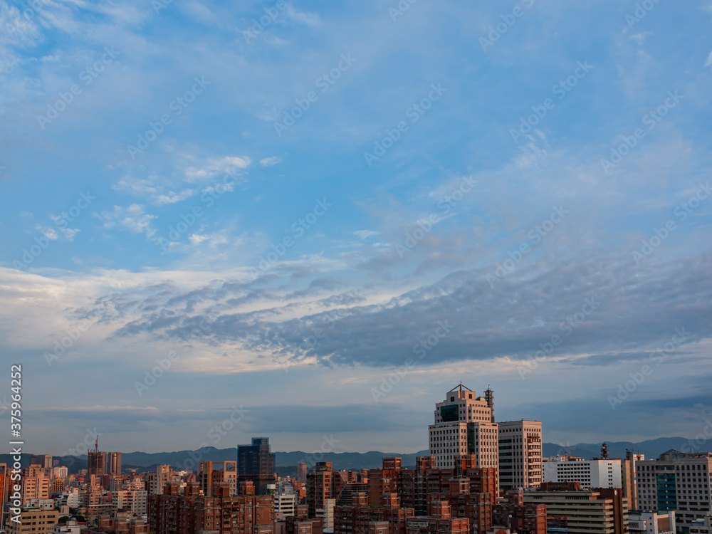 Afternoon high angle view of the Taipei cityscape