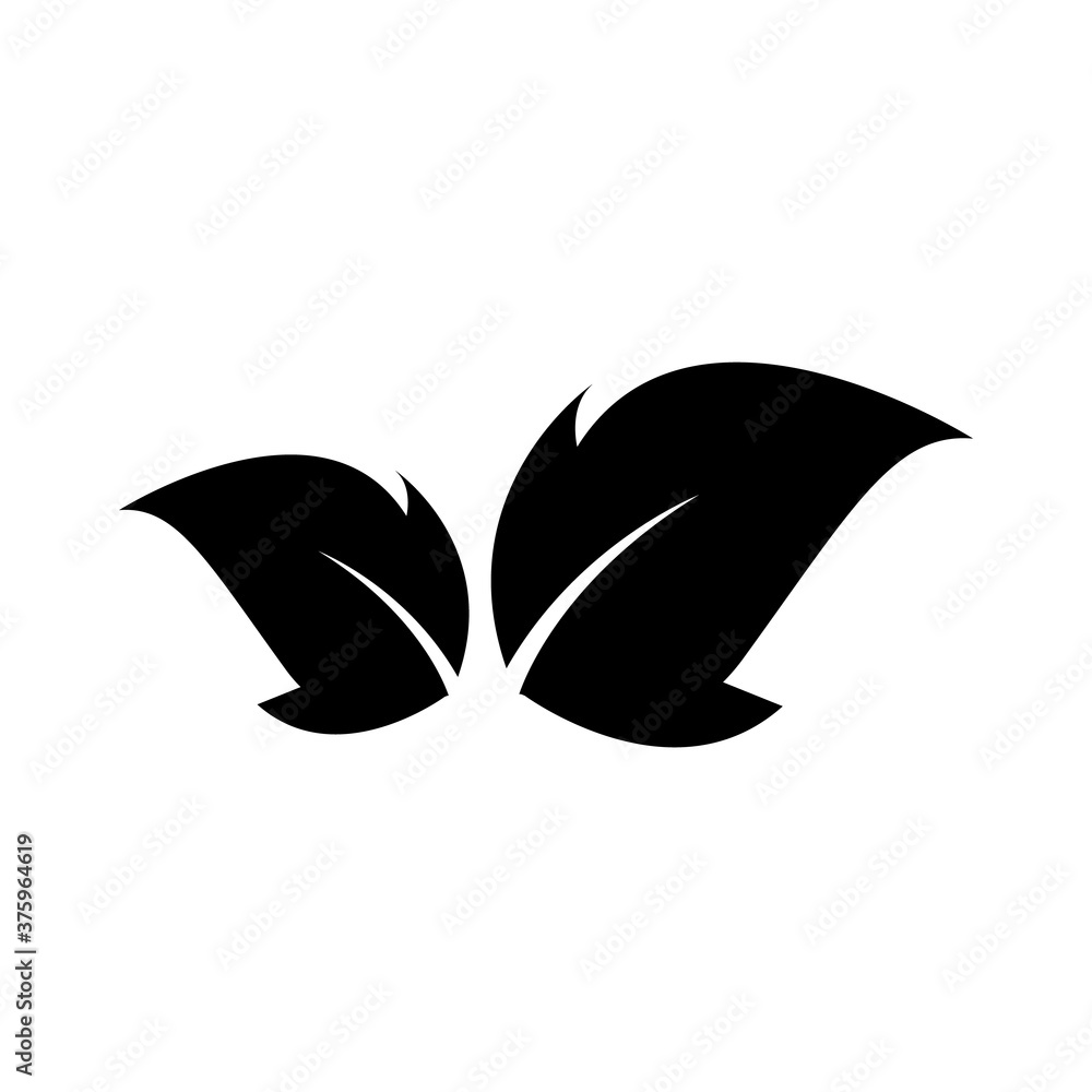 Leaf icon, eco leaves isolated on white background