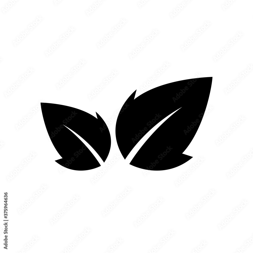 Leaf icon, eco leaves isolated on white background