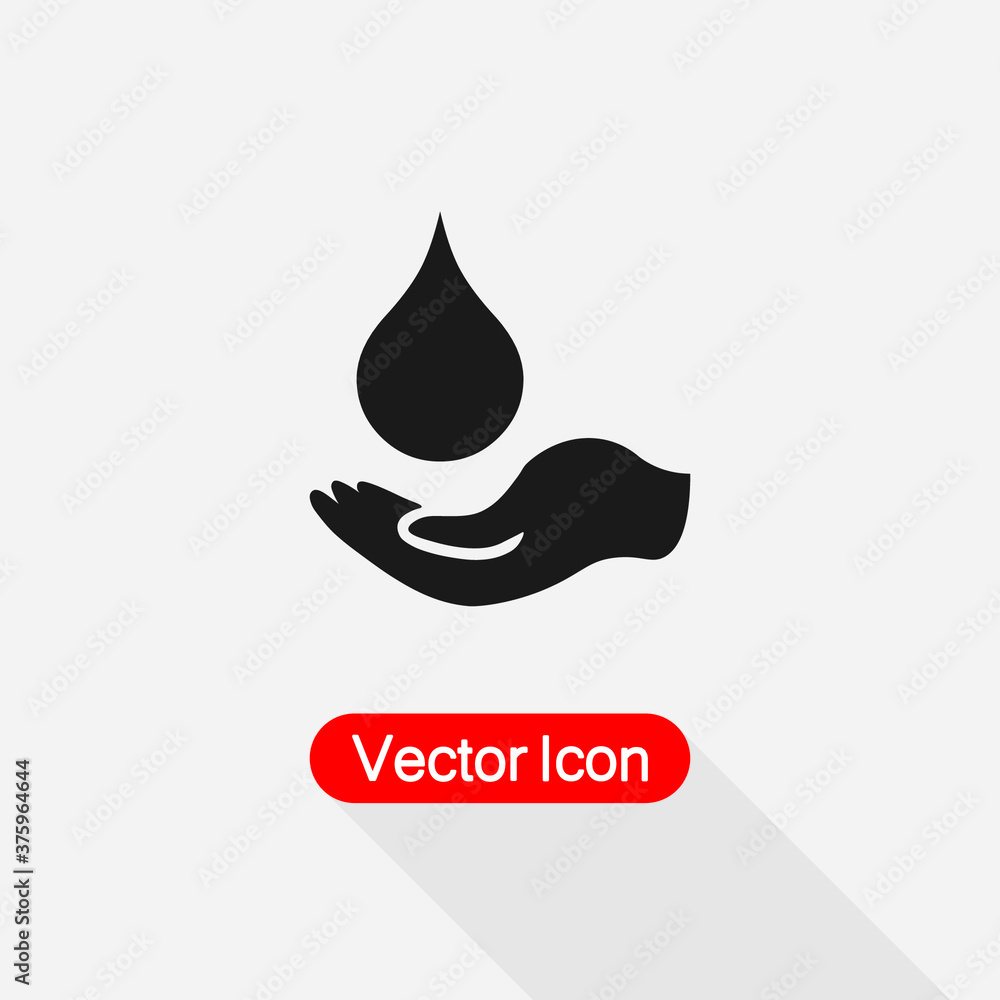Drop Icon In The hand Vector Illustration Eps10 Drop Icon In The hand Vector Illustration Eps10
