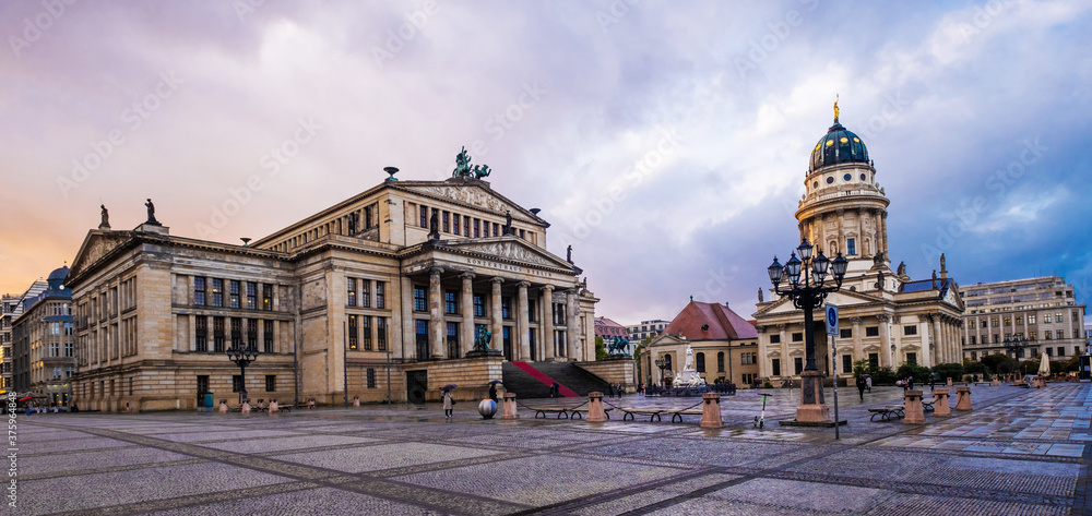 Panoramic view of scenic square with Berlin Konzerthaus in Germany