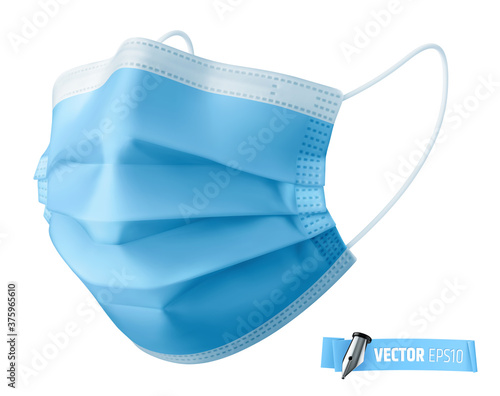 Masque chirurgical vectoriel sur fond blanc