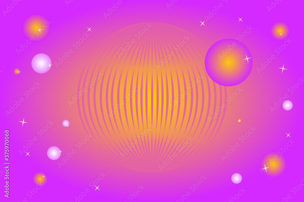 Vector background with space illustration with planets and stars in colorful gradations Vector background with space illustration with planets and stars in colorful gradations