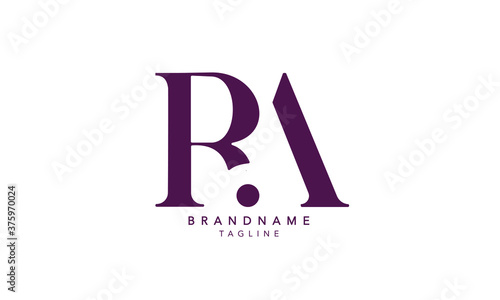 Alphabet letters Initials Monogram logo RA, AR, R and A