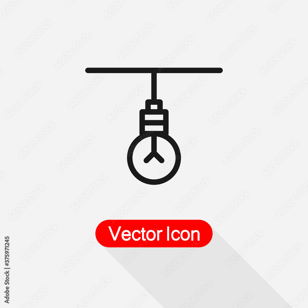 Obraz premium Hanging Light Bulbs Icon Vector Illustration Eps10