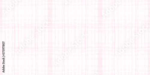 Watercolor Pink Check. Nude Tartan Fabric. 
