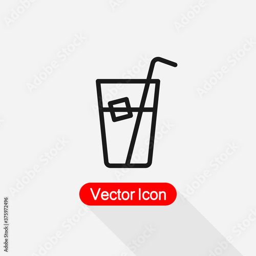 Ice Tea Glass Icon Vector Illustration Eps10