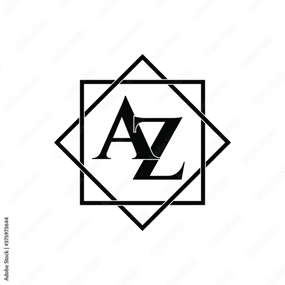 Letter AZ luxury logo design vector Letter AZ luxury logo design vector