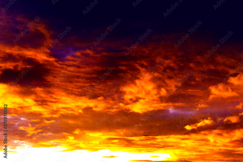 Fototapeta premium Night sky with fluffy clouds.