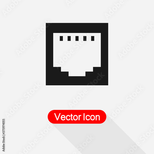 Lan Network Icon, Network Input Icon Vector Illustration Eps10