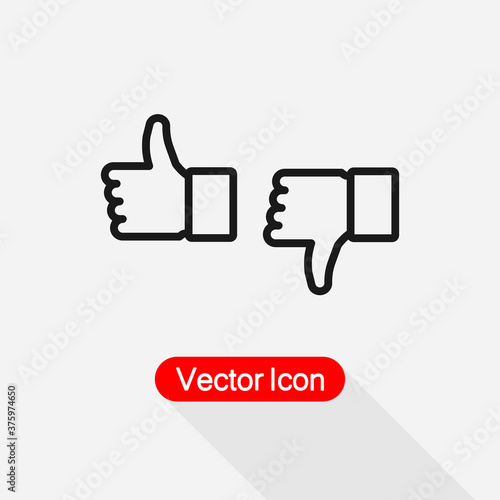 Like and Dislike Icon, Thumb up Icon Vector Illustration Eps10