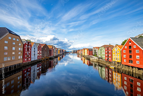 The Trondheim canal on a summer day photo
