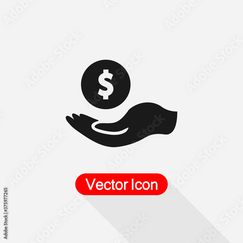 Money In The hand Icon Vector Illustration Eps10