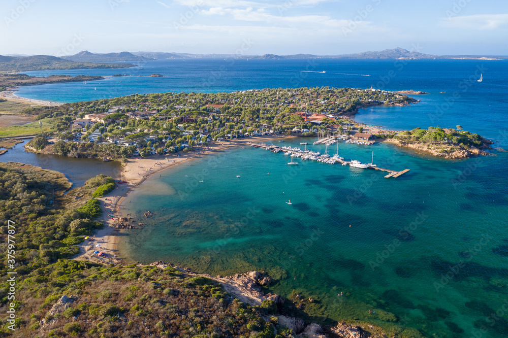 Aerial shot in Sardinia with wonderful beaches and stunning landscapes Aerial shot in Sardinia with wonderful beaches and stunning landscapes
