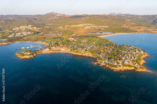 Fototapeta Naklejka Na Ścianę i Meble -  Aerial shot in Sardinia with wonderful beaches and stunning landscapes