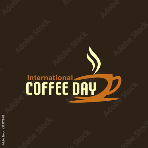 international coffee day logo vector