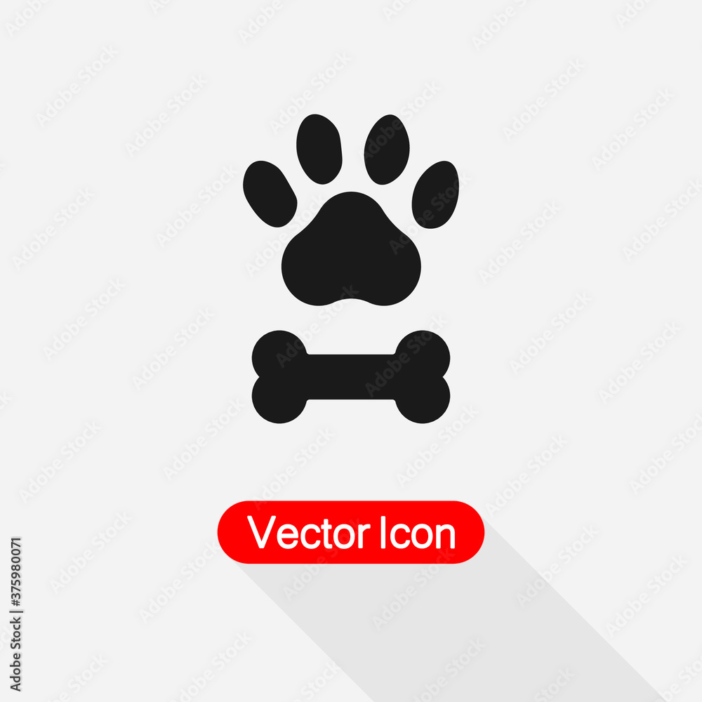 Paw Print Pet And Bone Icon Vector Illustration Eps10 Paw Print Pet And Bone Icon Vector Illustration Eps10