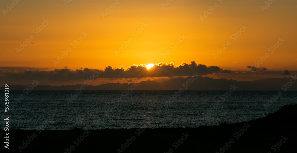puesta de sol desde playa de sonora 