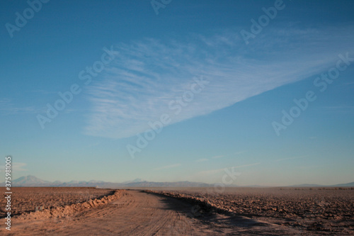 path desert blue sky cloud