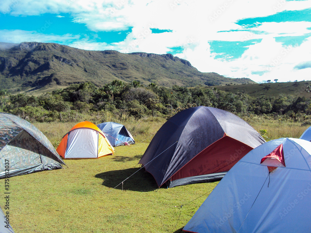 mountain camping tents vacation nature