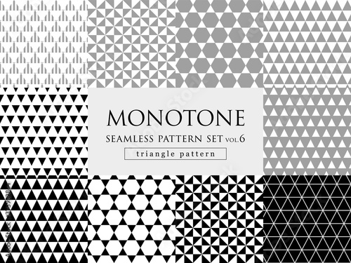 モノトーンの三角柄　シームレスパターンセット
