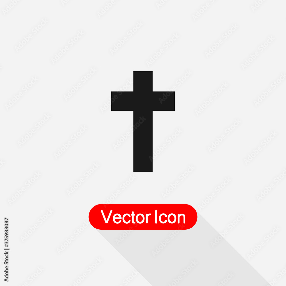 Obraz premium Religious Icon, Cross Icon Vector Illustration Eps10