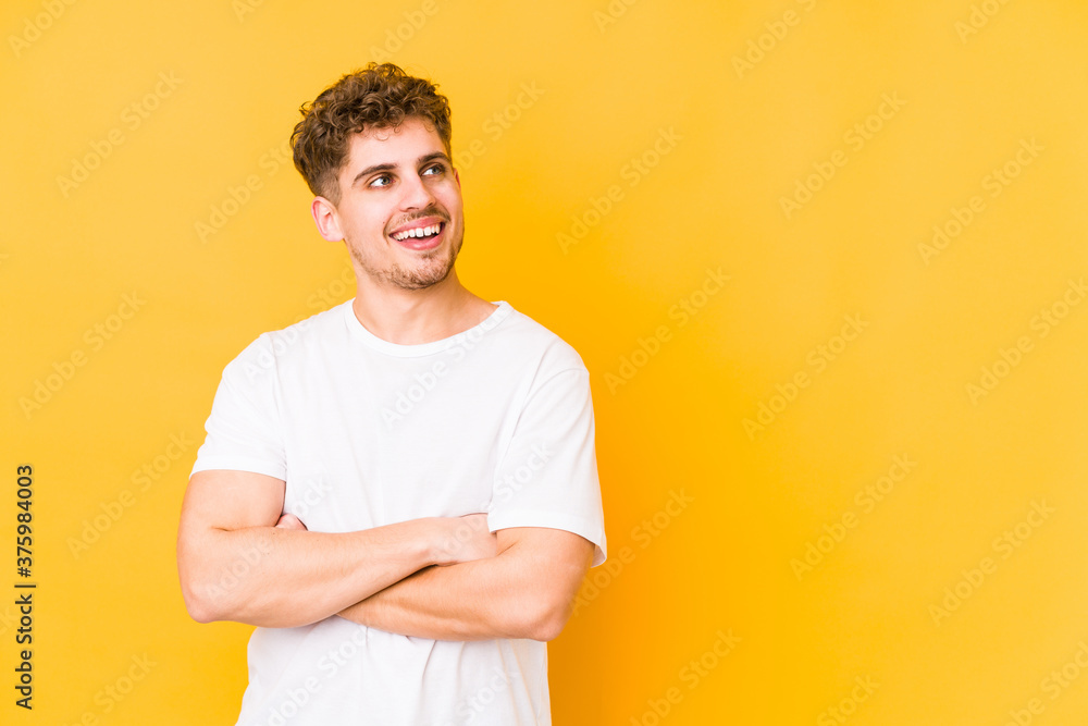 smiling confident with crossed arms. smiling confident with crossed arms.