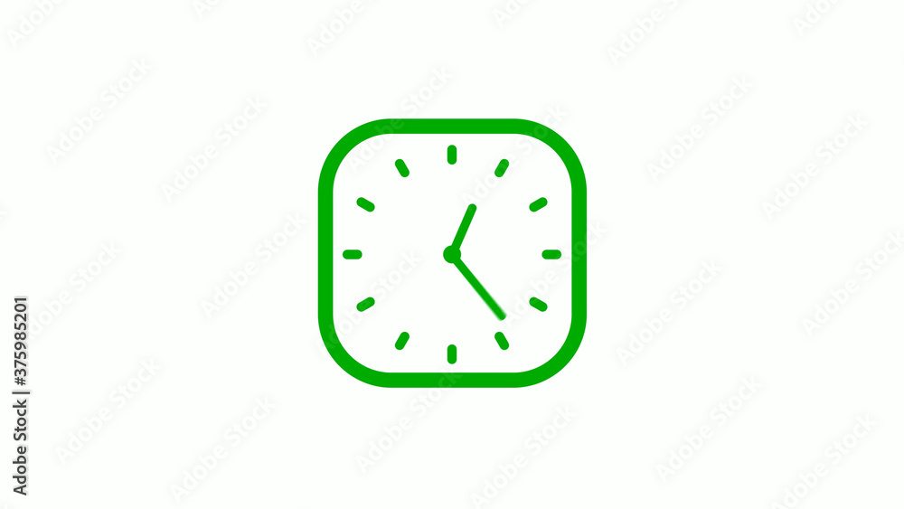 New green color square clock icon on white background,Clock icon New green color square clock icon on white background,Clock icon