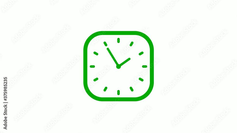 New green color square clock icon on white background,Clock icon New green color square clock icon on white background,Clock icon