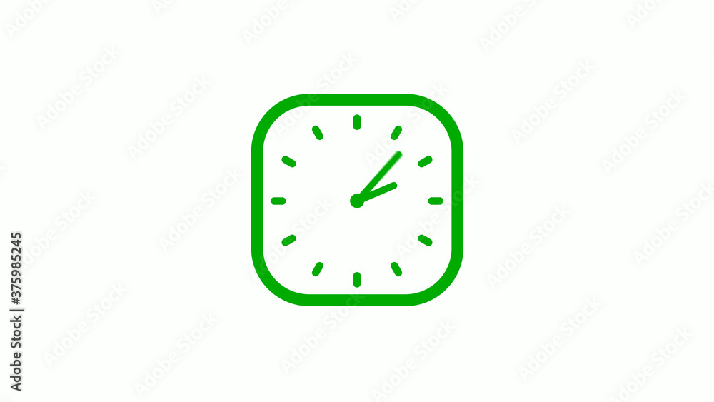 New green color square clock icon on white background,Clock icon New green color square clock icon on white background,Clock icon