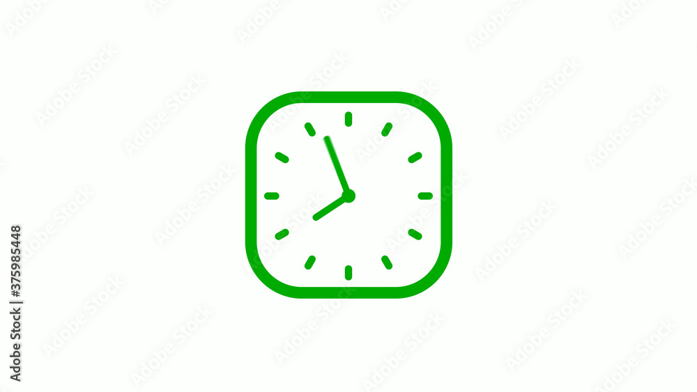 New green color square clock icon on white background,Clock icon New green color square clock icon on white background,Clock icon