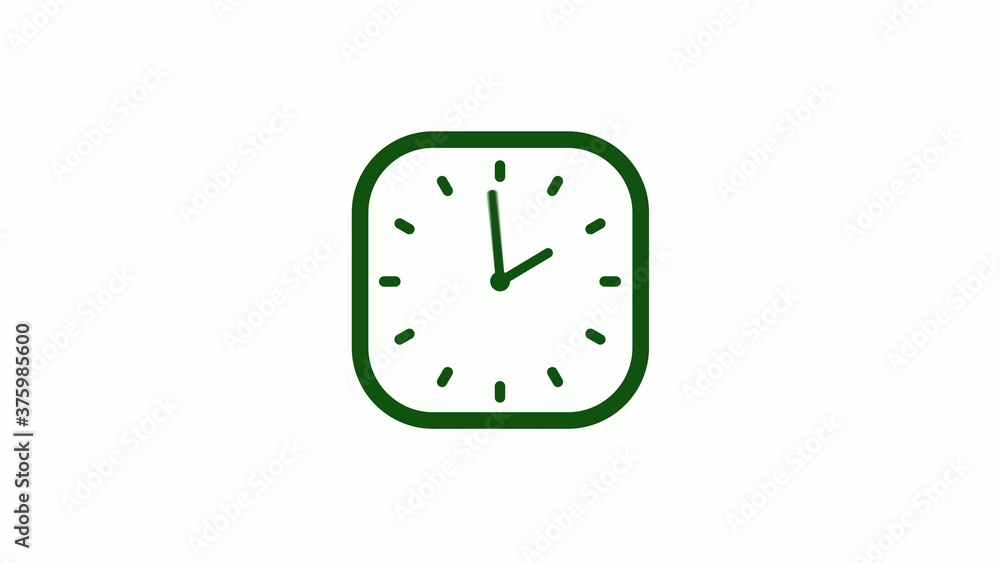 12 hours green dark counting down clock icon,square clock icon 12 hours green dark counting down clock icon,square clock icon