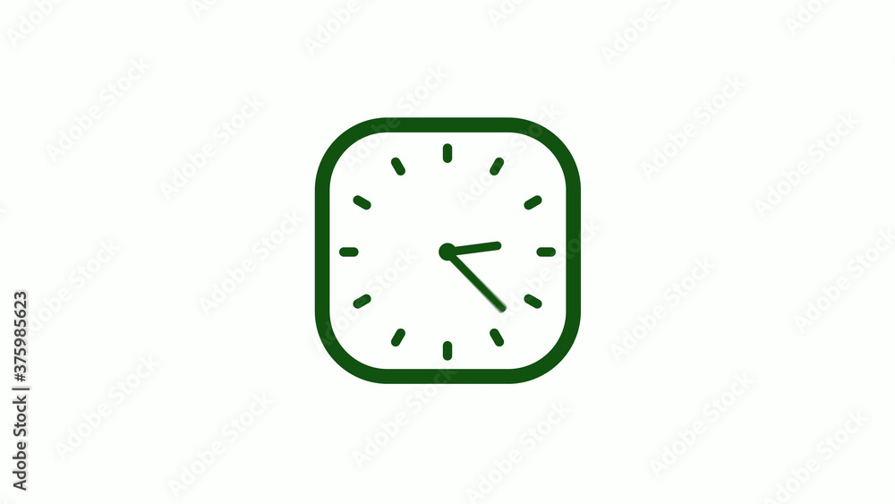 12 hours green dark counting down clock icon,square clock icon 12 hours green dark counting down clock icon,square clock icon