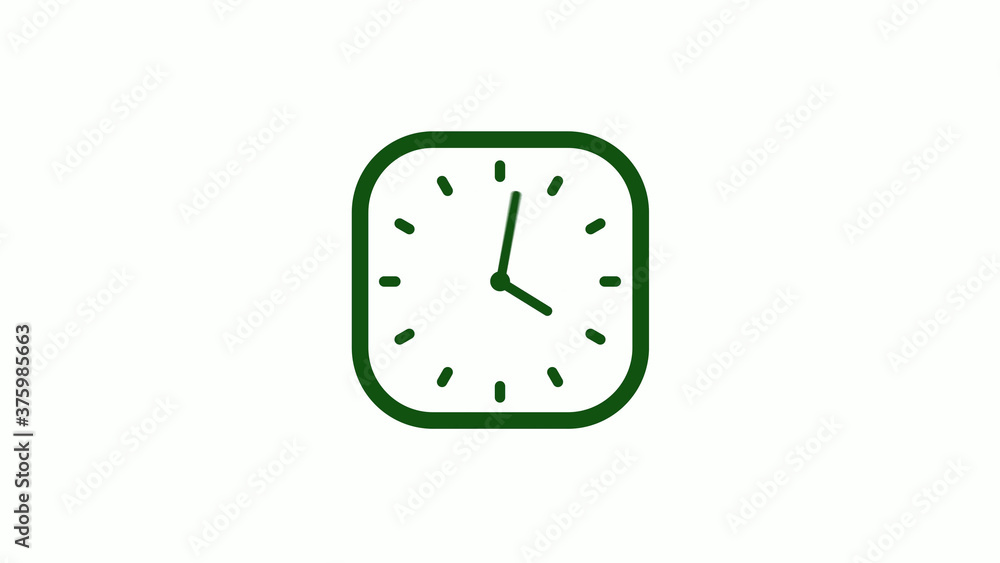 12 hours green dark counting down clock icon,square clock icon 12 hours green dark counting down clock icon,square clock icon