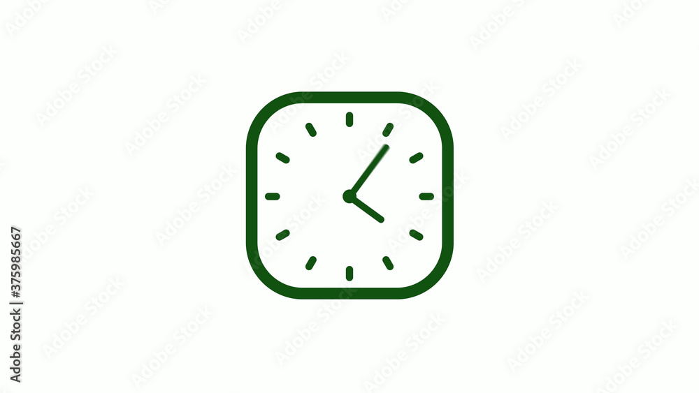 12 hours green dark counting down clock icon,square clock icon 12 hours green dark counting down clock icon,square clock icon
