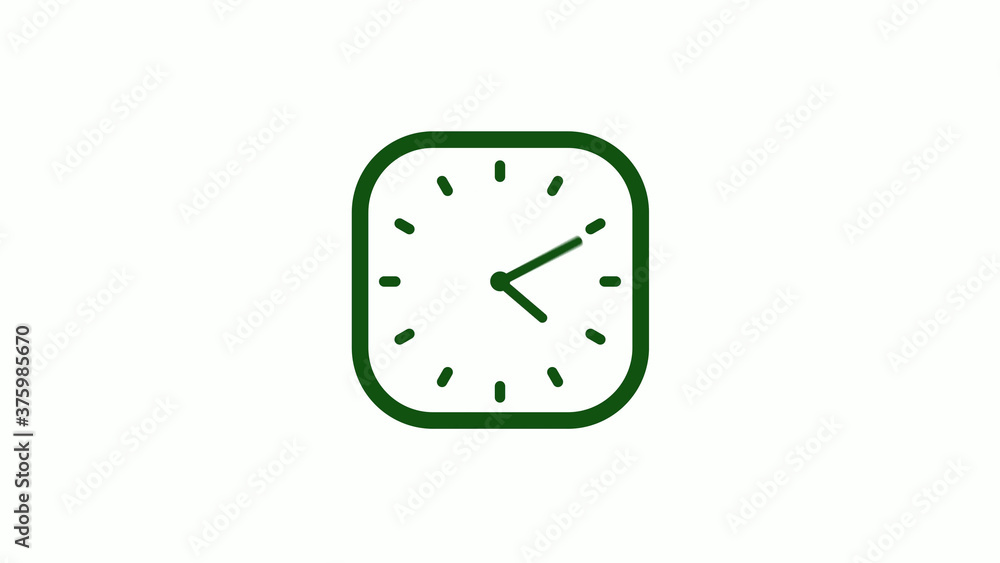 12 hours green dark counting down clock icon,square clock icon 12 hours green dark counting down clock icon,square clock icon